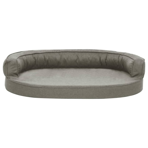 Colchón de cama de perro ergonómico aspecto lino gris 75x53 cm