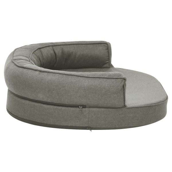 Colchón de cama de perro ergonómico aspecto lino gris 75x53 cm