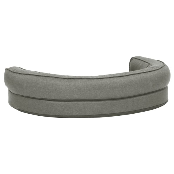 Colchón de cama de perro ergonómico aspecto lino gris 75x53 cm