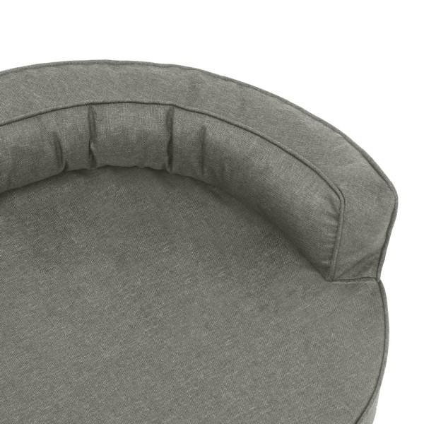 Colchón de cama de perro ergonómico aspecto lino gris 75x53 cm