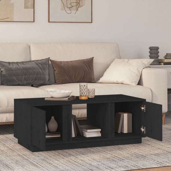 Mesa de centro de madera maciza de pino negro 110x50x40 cm