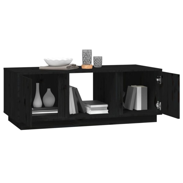 Mesa de centro de madera maciza de pino negro 110x50x40 cm