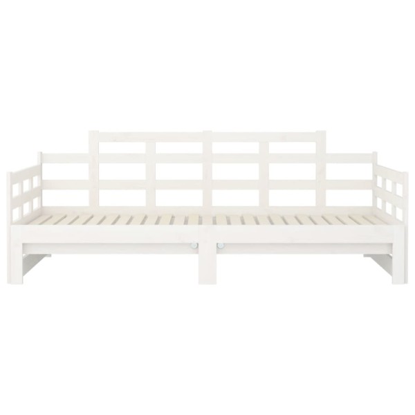 Sofá cama extraíble madera maciza de pino blanco 2x(80x200) cm