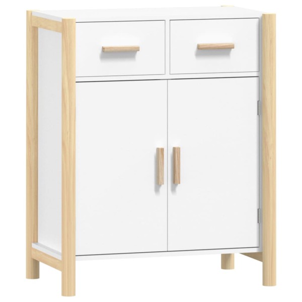 Aparador de madera contrachapada blanco 62x38x75 cm