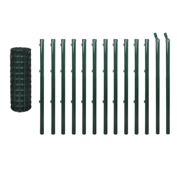 Set de euro valla acero verde 25x0,8 m