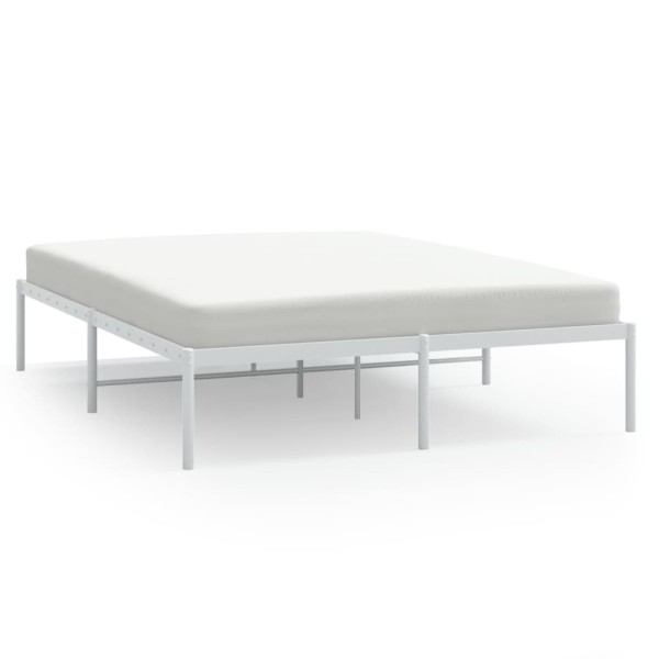 Estructura de cama de metal blanca 140x190 cm