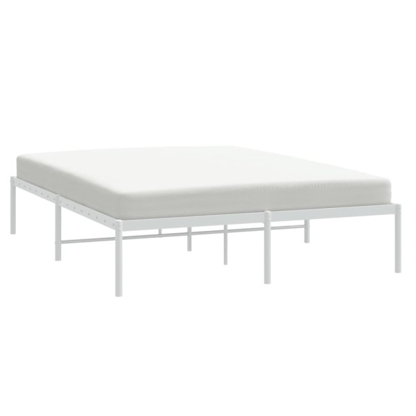 Estructura de cama de metal blanca 140x190 cm