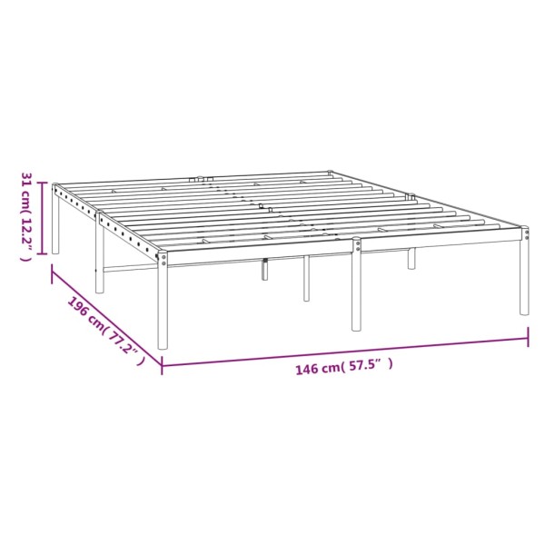 Estructura de cama de metal blanca 140x190 cm