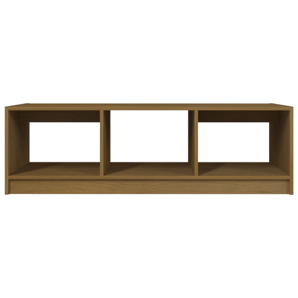 Mesa de centro de madera maciza pino marrón miel 110x50x34 cm