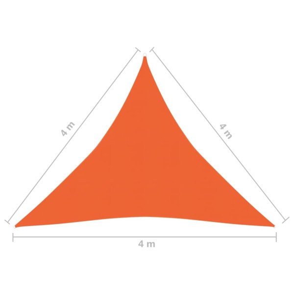 Toldo de vela HDPE naranja 160 g/m² 4x4x4 m