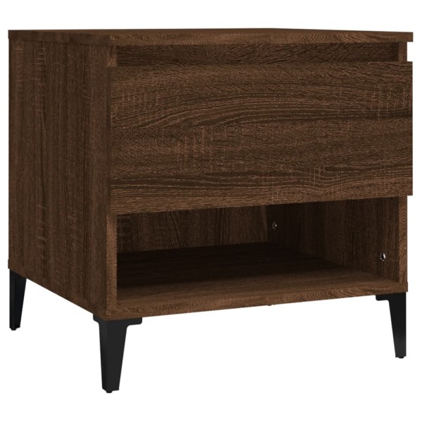 Mesa auxiliar madera contrachapada roble marrón 50x46x50 cm