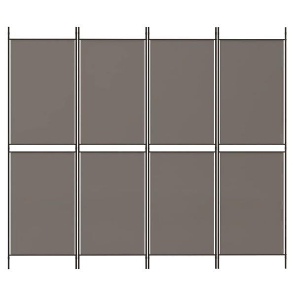 Biombo divisor de 4 paneles de tela gris antracita 200x220 cm