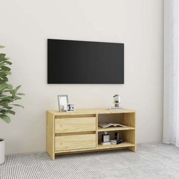 Mueble de TV madera maciza de pino 80x31x39 cm