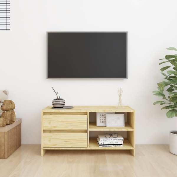 Mueble de TV madera maciza de pino 80x31x39 cm