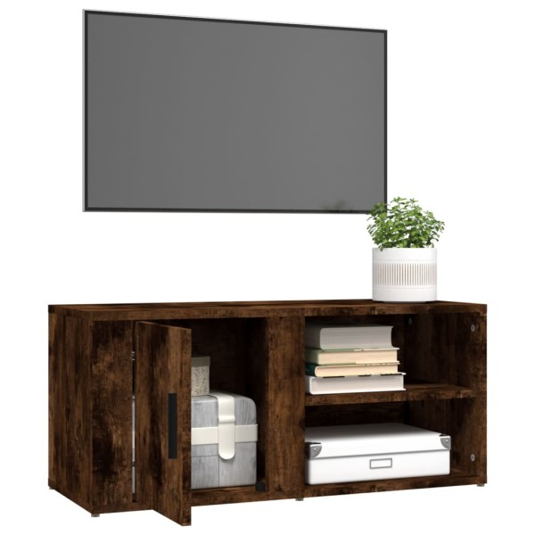 Mueble para TV madera contrachapada roble ahumado 80x31,5x36 cm