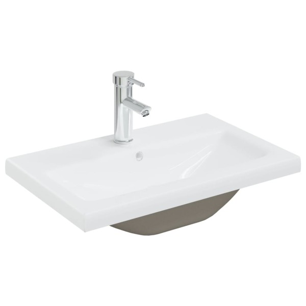 Lavabo empotrado con grifo cerámica blanco 61x39x18 cm