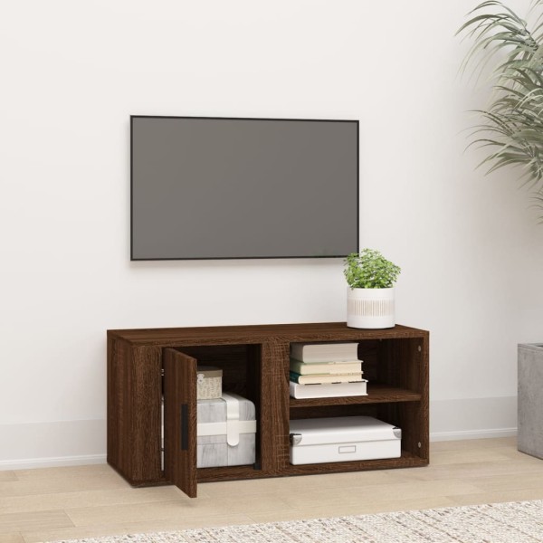 Mueble para TV madera contrachapada roble marrón 80x31,5x36 cm