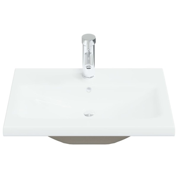 Lavabo empotrado con grifo cerámica blanco 61x39x18 cm