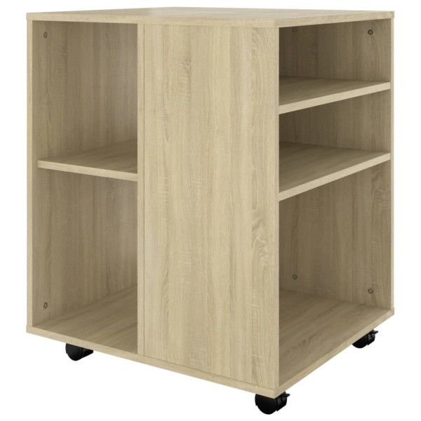 Armario con ruedas madera contrachapada roble Sonoma 60x53x72cm