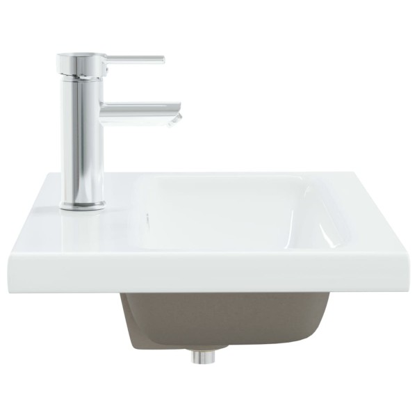 Lavabo empotrado con grifo cerámica blanco 61x39x18 cm