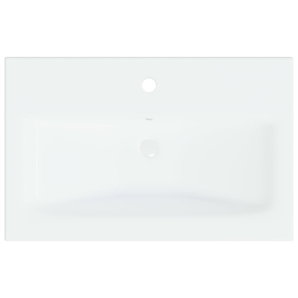 Lavabo empotrado con grifo cerámica blanco 61x39x18 cm