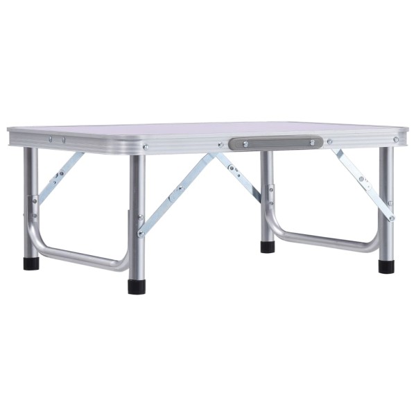 Mesa de camping plegable aluminio blanco 60x45 cm