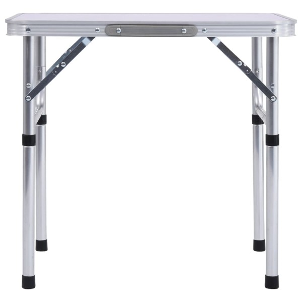 Mesa de camping plegable aluminio blanco 60x45 cm