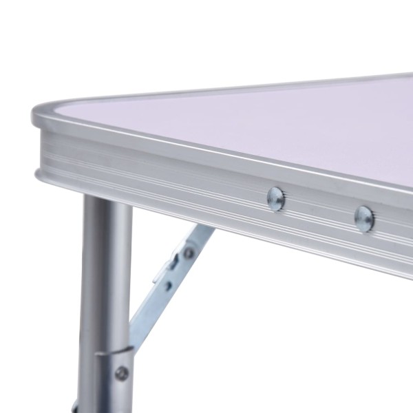 Mesa de camping plegable aluminio blanco 60x45 cm