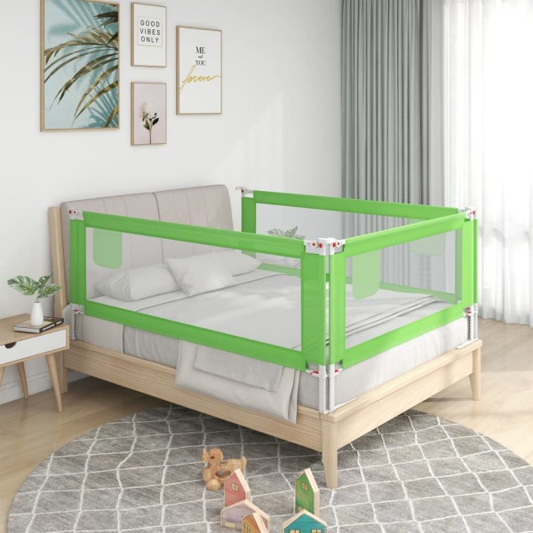 Barandilla de seguridad cama de niño verde tela 180x25 cm