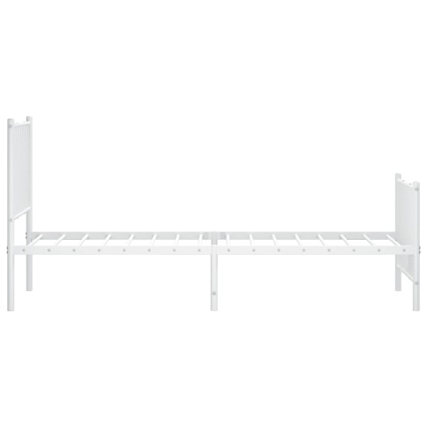 Estructura cama metal con cabecero y pie cama blanca 75x190 cm