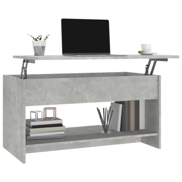 Mesa de centro madera contrachapada gris hormigón 102x50x52,5cm