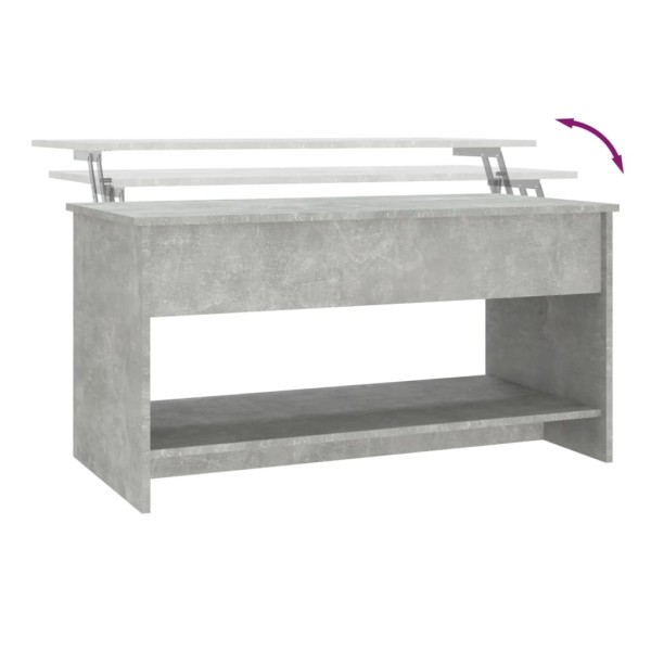 Mesa de centro madera contrachapada gris hormigón 102x50x52,5cm