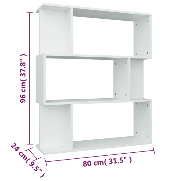 Estantería/divisor madera contrachapada blanco 80x24x96 cm