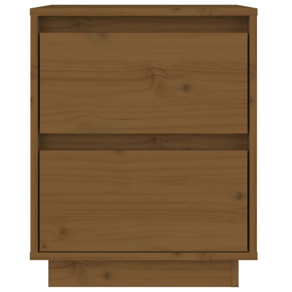 Mesita de noche madera maciza de pino marrón miel 40x35x50 cm