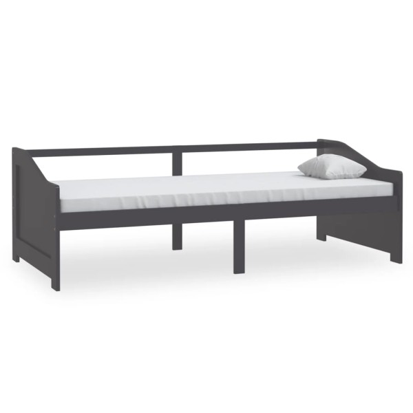 Sofá cama 3 plazas madera maciza pino gris oscuro 90x200 cm