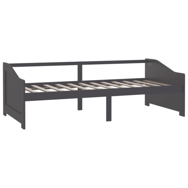 Sofá cama 3 plazas madera maciza pino gris oscuro 90x200 cm