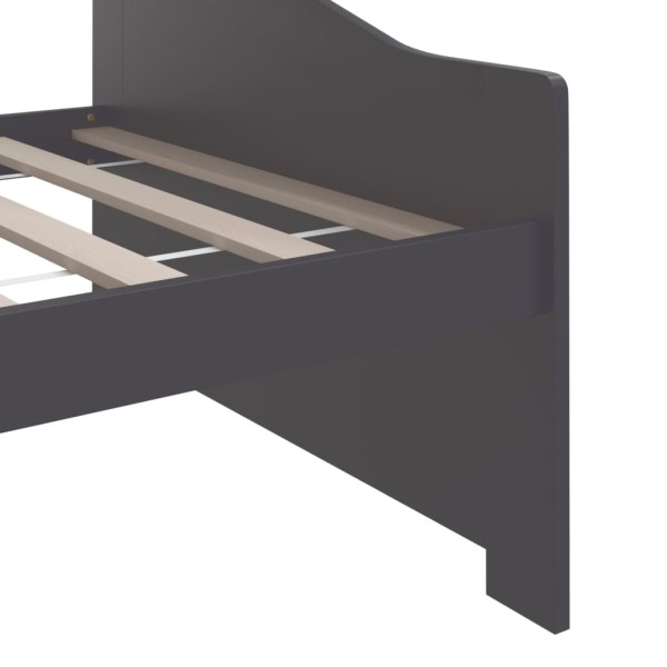 Sofá cama 3 plazas madera maciza pino gris oscuro 90x200 cm