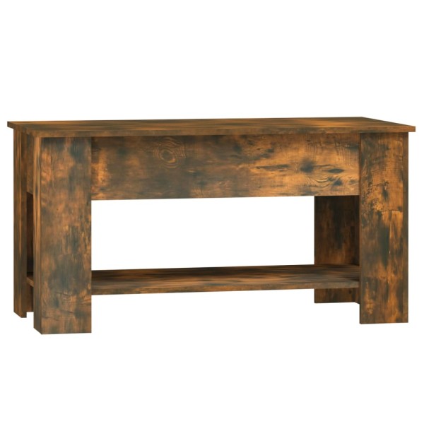 Mesa de centro madera contrachapada roble ahumado 101x49x52 cm