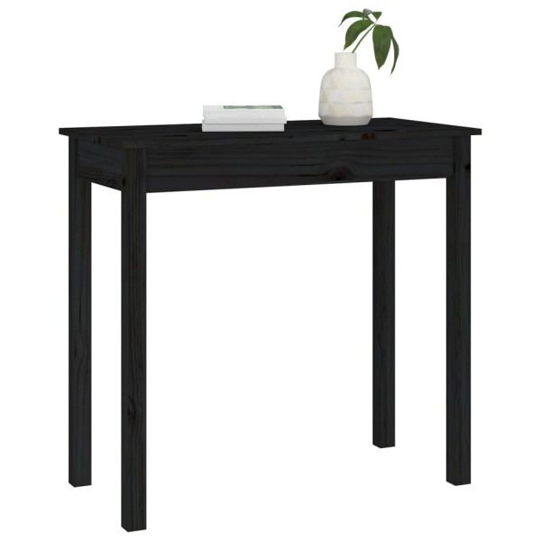 Mesa consola de madera maciza de pino negro 80x40x75 cm