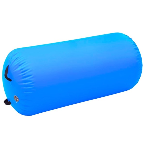 Rollo inflable de gimnasia con bomba PVC azul 120x90 cm