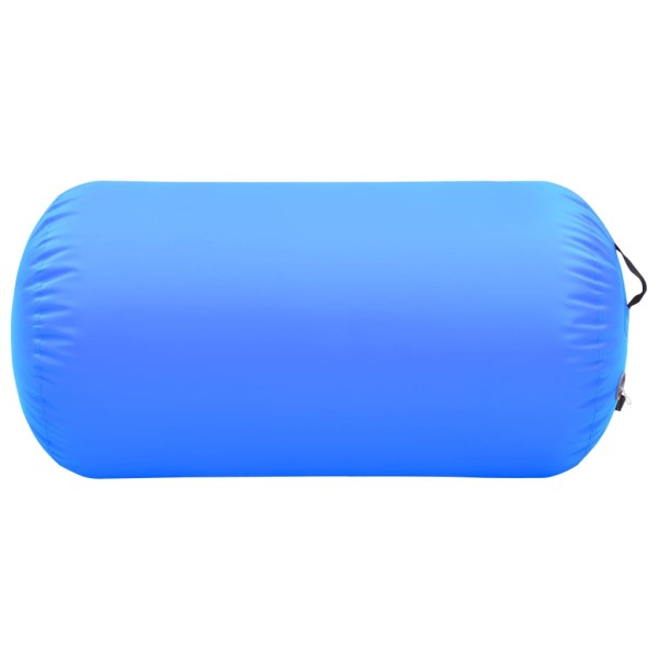 Rollo inflable de gimnasia con bomba PVC azul 120x90 cm