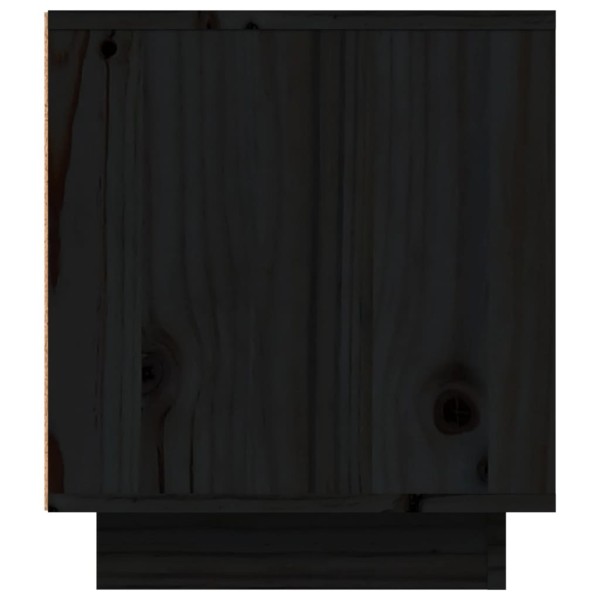 Mueble de TV madera maciza de pino negro 80x35x40,5 cm