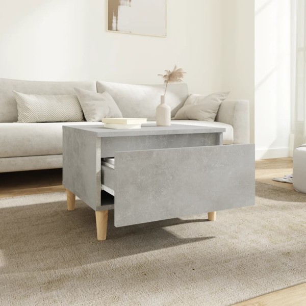 Mesa auxiliar de madera contrachapada gris hormigón 50x46x35 cm