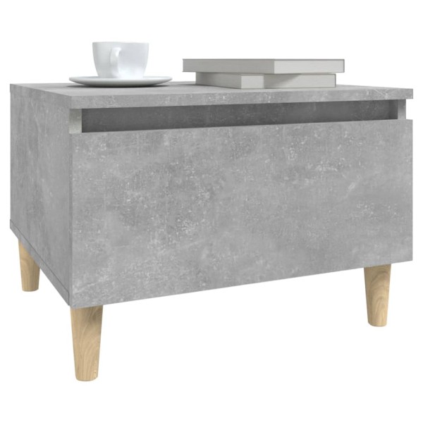 Mesa auxiliar de madera contrachapada gris hormigón 50x46x35 cm