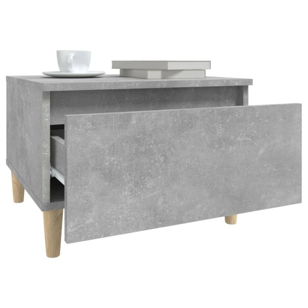 Mesa auxiliar de madera contrachapada gris hormigón 50x46x35 cm