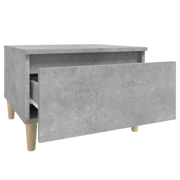 Mesa auxiliar de madera contrachapada gris hormigón 50x46x35 cm