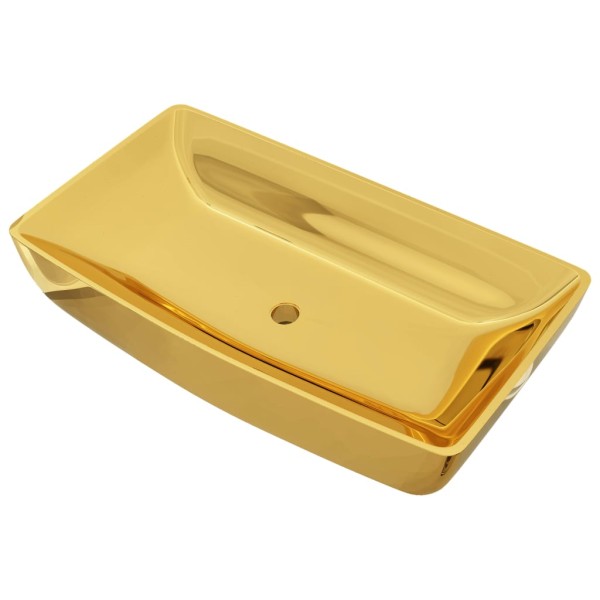 Lavabo 71x38x13,5 cm cerámica dorado