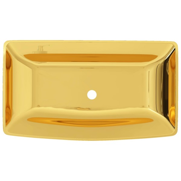 Lavabo 71x38x13,5 cm cerámica dorado