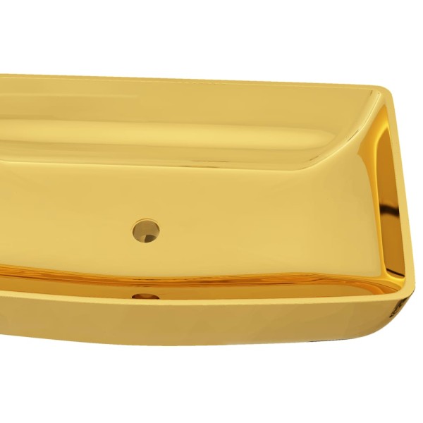 Lavabo 71x38x13,5 cm cerámica dorado