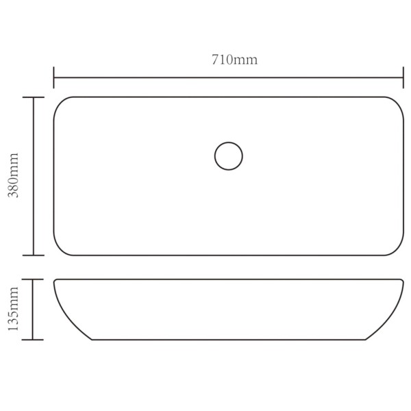 Lavabo 71x38x13,5 cm cerámica dorado